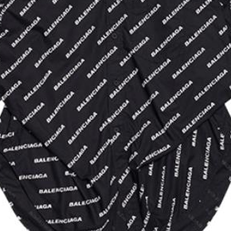 (WMNS) Balenciaga Typo Logo-Print Long Sleeve Shirt 'Black' 671663TLLJ11070