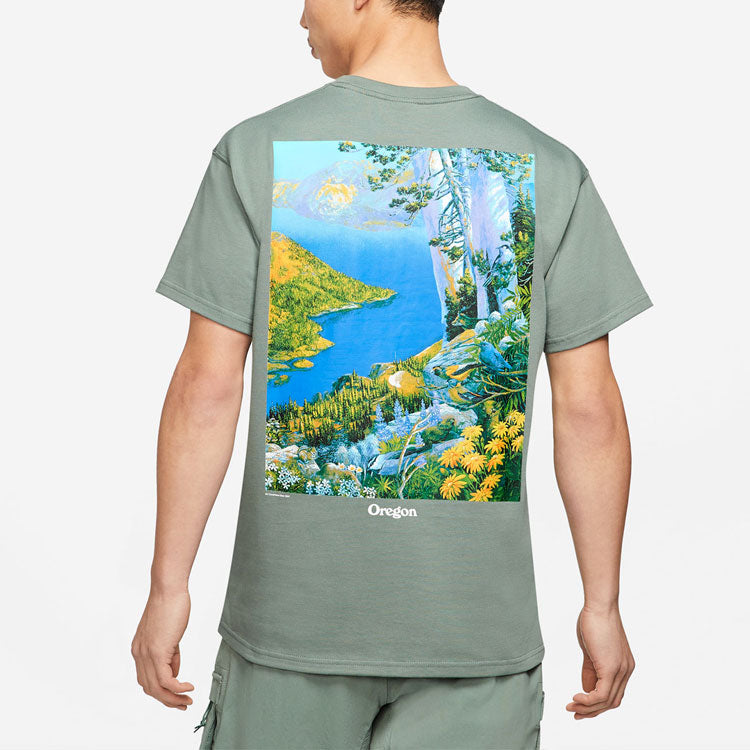 Nike ACG Crater Lake Sports Printing Pattern Round Collar Male Green DA4878-365