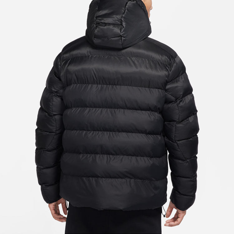 Men's Air Jordan Solid Color Zipper Hooded Padded Clothes Black DN3402-010