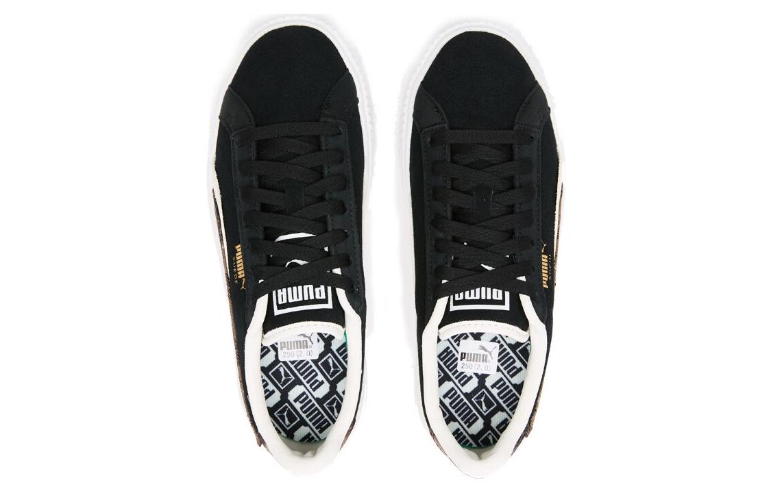 (WMNS) PUMA Suede Plat Form Plaid 'Black' 395228-01