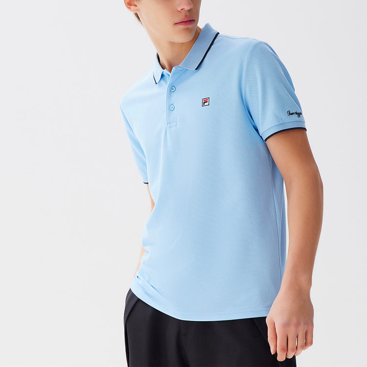 FILA Logo Embroidered Casual Short Sleeve Polo Shirt Blue F11M128116F-LB