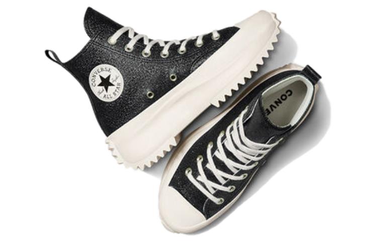 Converse Run Star Hike Leather High Top 'Sparkly Black' A07947C