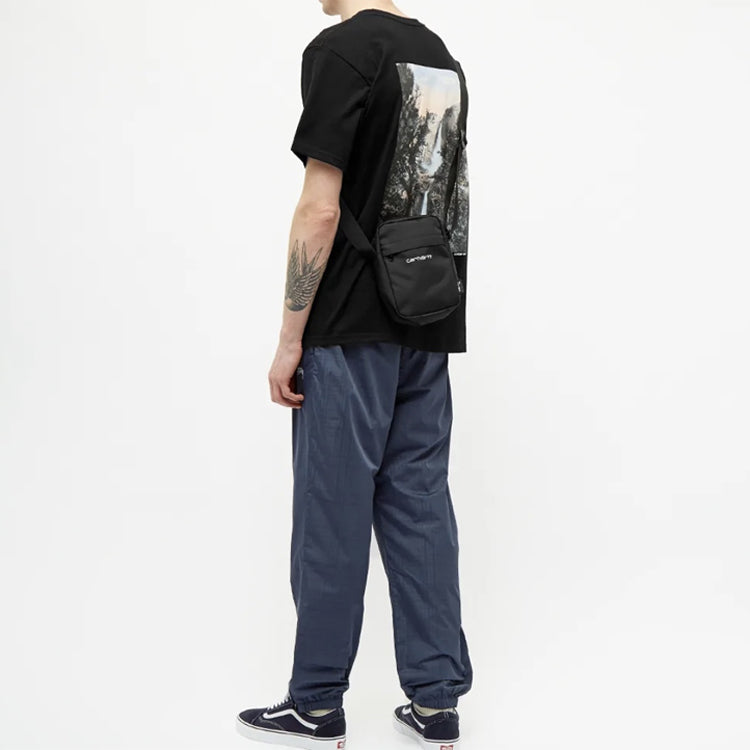 Stussy Falls Tee Classic Poster Printing Short Sleeve Unisex Black 1904475-BLACK
