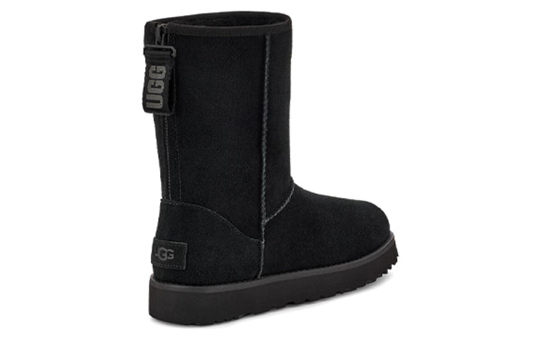 (WMNS) UGG W Classic Short Logo Zip 'Black' 1122672-BLK