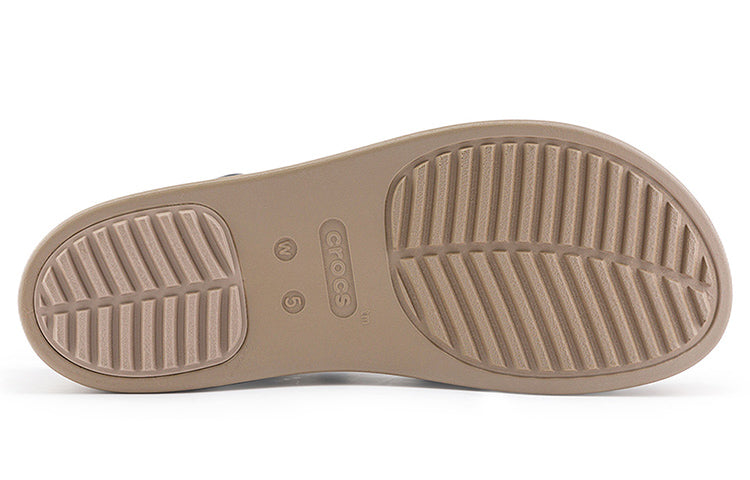 (WMNS) Crocs Brooklyn Ankle Strap Wedge Sandals 'Black Beige' 209406-07H