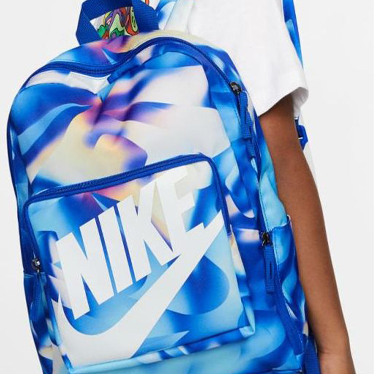 (GS) Nike Classic All Over Print Backpack 'Blue White' BA6189-420