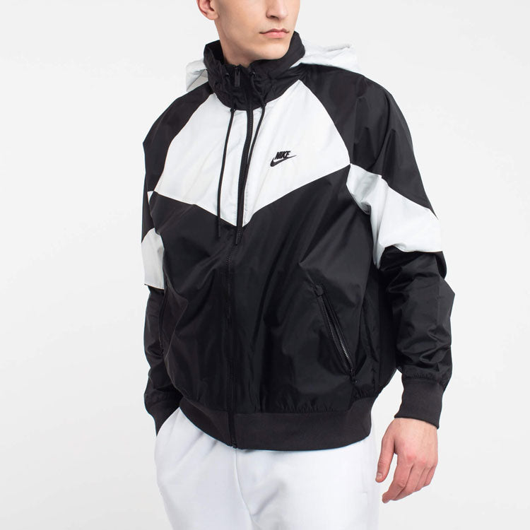 Nike Large Logo Splicing Sports Jacket Black AR2209-012