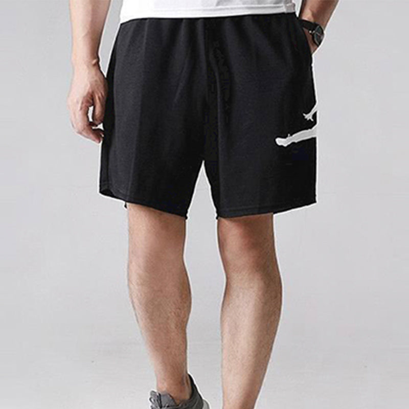 Air Jordan Jumpman Large Logo Printing Sports Knit Shorts Black AQ3116-010