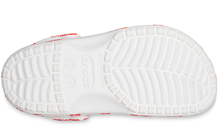 Crocs Classic Beach Sandals Unisex Red White 207849-1AZ