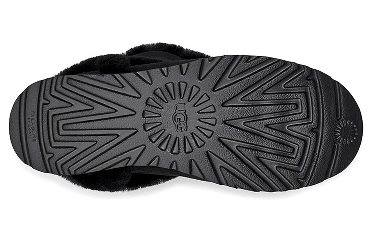 (WMNS) UGG Classic Short Fluff Spill Seam Snow Boots Black 1112500-BLK
