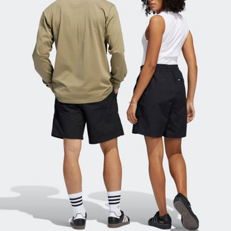 adidas Solid Color Loose Casual Shorts Unisex Black HA1290