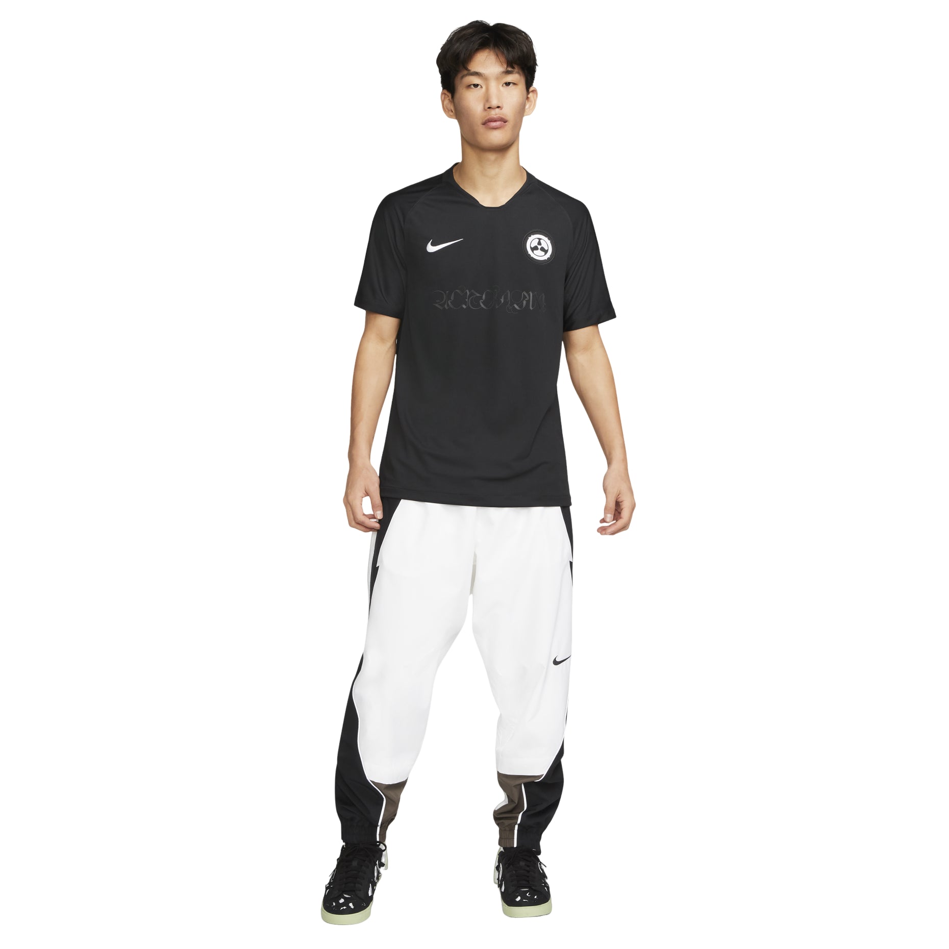 Nike x ACRONYM Crossover Fan Edition Printing Logo V neck Short Sleeve Asia Edition Black DC8809-010