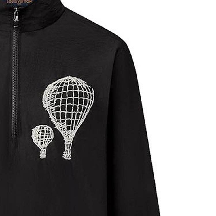 LOUIS VUITTON Embroidered Technical Cotton Zipped Shirt 'Black' 1ABY2M