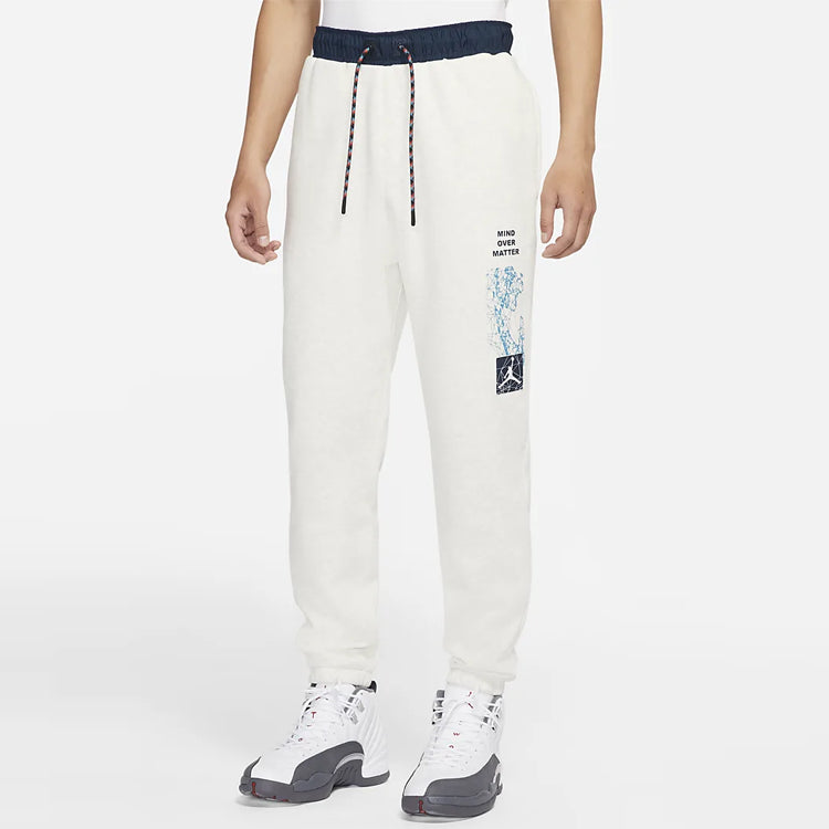 Air Jordan Essentials Mountainside Casual Sports Lacing Printing Long Pants 'White' DC9721-141