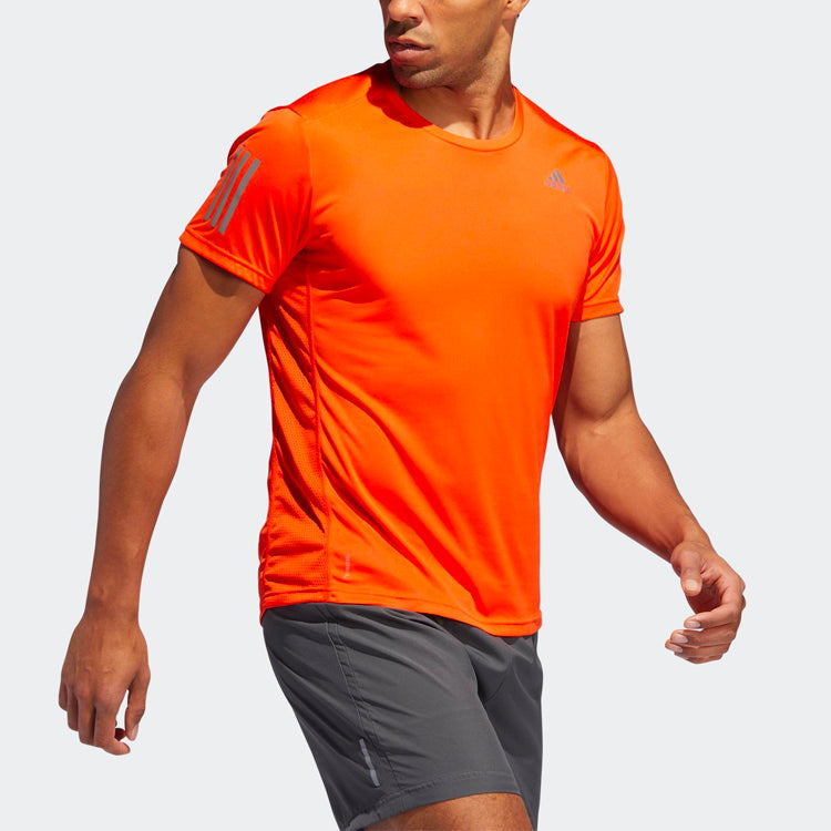 adidas Own The Run T Sports Training Round Neck Short Sleeve Orange DZ9002