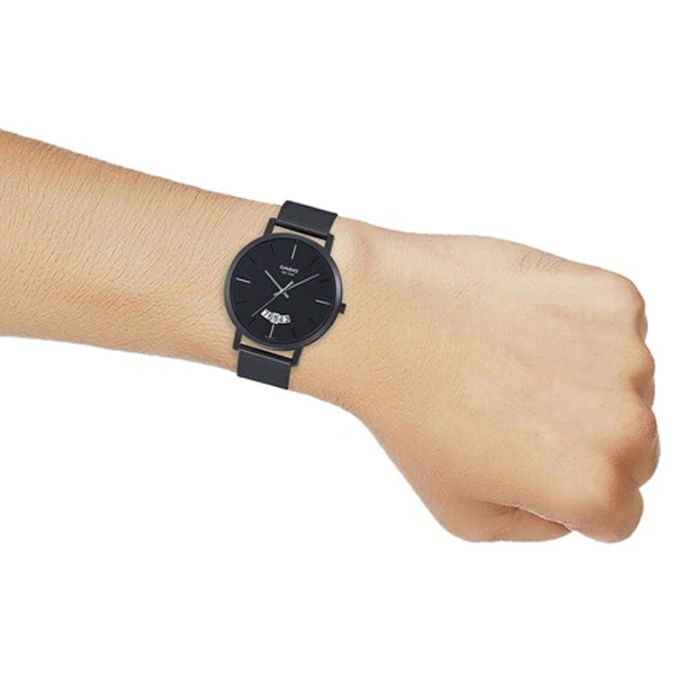CASIO Male DRESS Japan / South Korea Fashion Waterproof Mens Black Analog MTP-B100MB-1EVDF