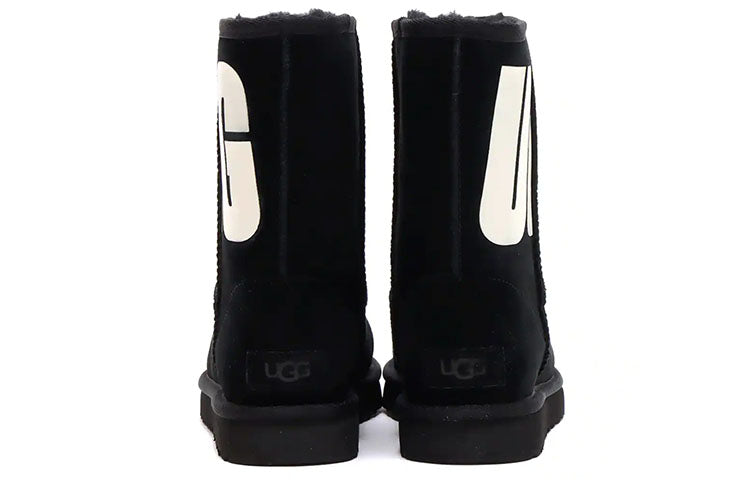 (WMNS) UGG Classic Short 2 Chopd 'Black White' 1129231-BLK