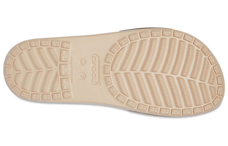 (WMNS) Crocs Sloane Shine Low Slide Minimalistic Casual Flat Brown Gold Color Slippers 'Brown Gold' 206921-212