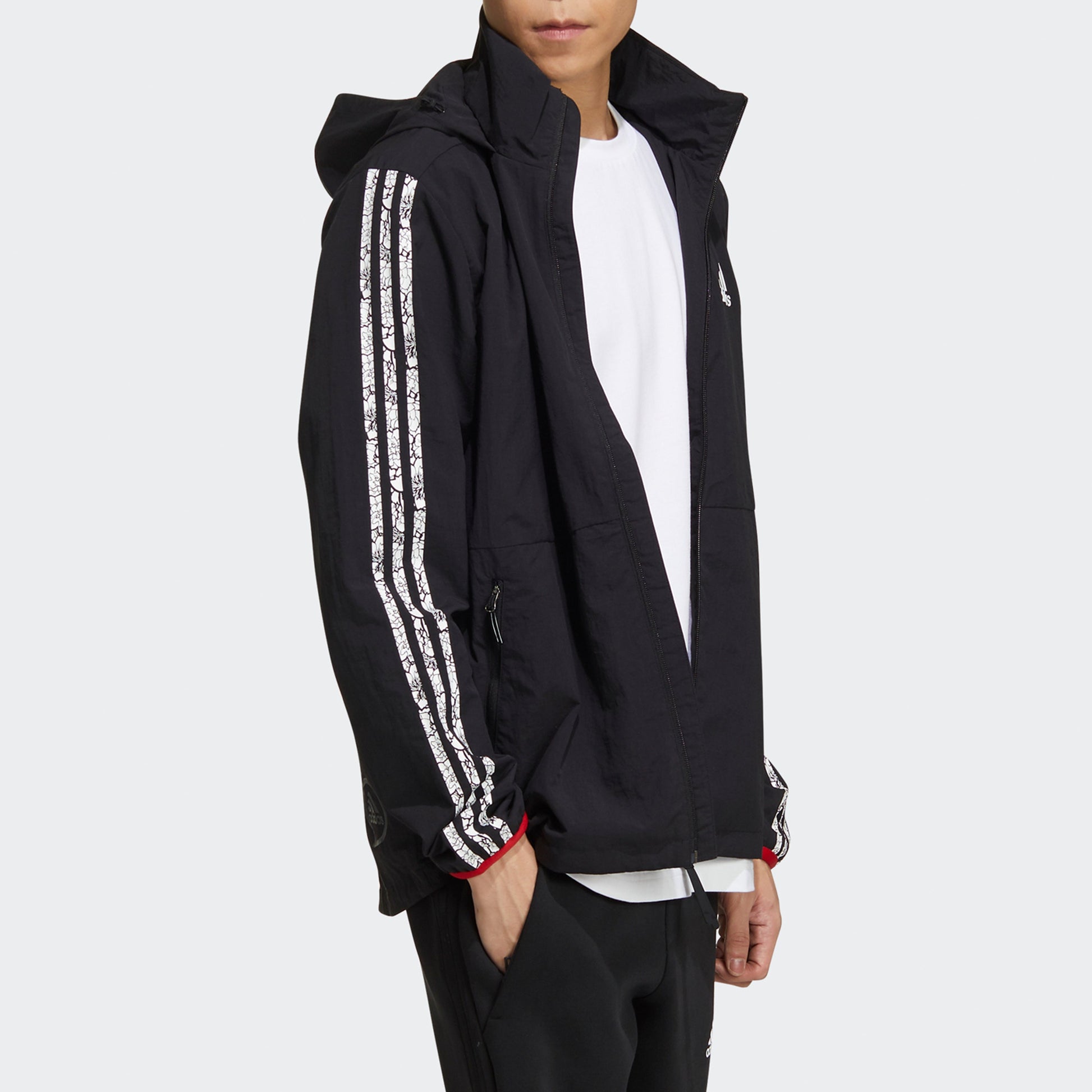 adidas VD Windbreaker Stripe Casual Sports Jacket Black GV5151