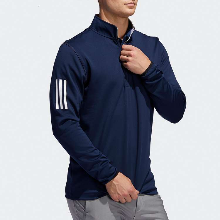 adidas Casual Sports Golf Cardigan Pullover Navy Blue FR5520