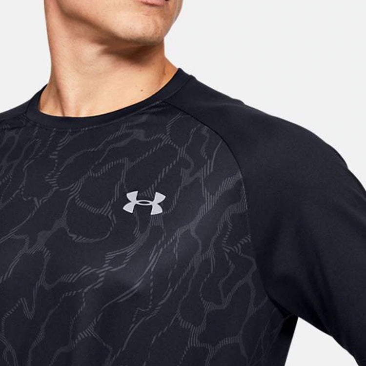 Men's Under Armour Tech 2.0 Training Sports Printing Short Sleeve Black 1353185-001