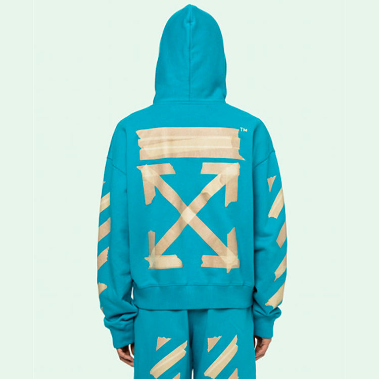 Off-White SS20 Hooded Sweatshirt Men Blue OMBB037R20E300023948