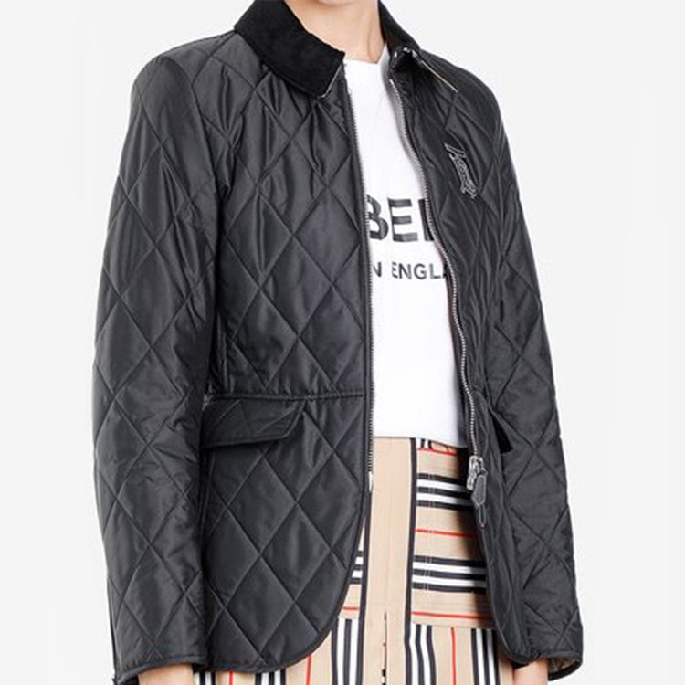 Burberry Letter Logo Round Collar Female White 80088941