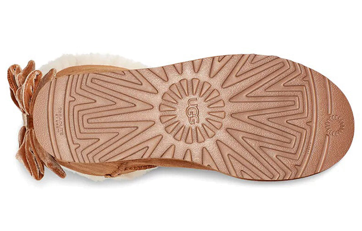 (WMNS) UGG Bailey Bow Velvet Brown 1118854-CHE