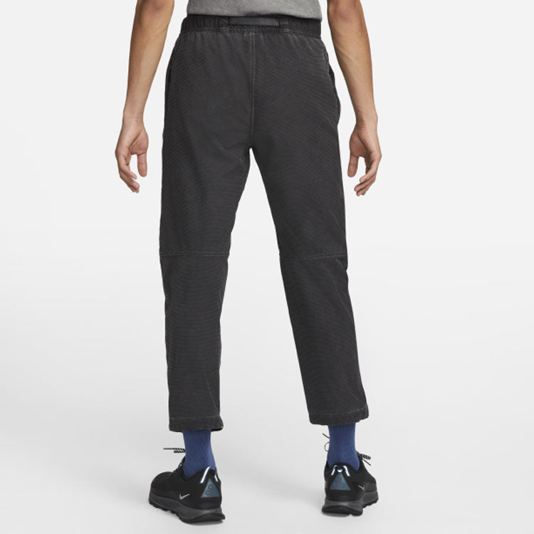 Men's Nike ACG Ease Solid Color Loose Lacing Cropped Casual Pants/Trousers Autumn Black DH3108-010