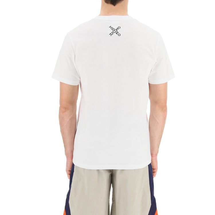 Men's KENZO SS21 Printing Pattern Round Neck Short Sleeve White T-Shirt 5TS0254SJ-01