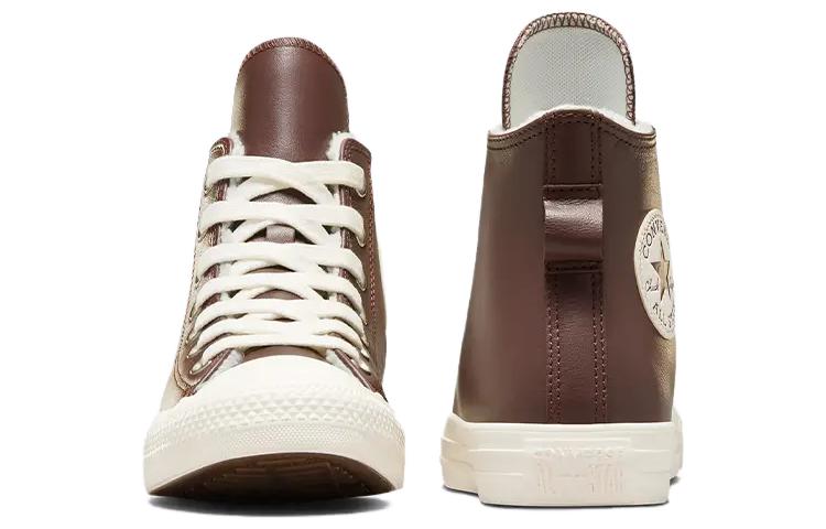 (WMNS) Converse Chuck Taylor All Star Leather Faux Fur Lining 'Dark Brown' A07946C