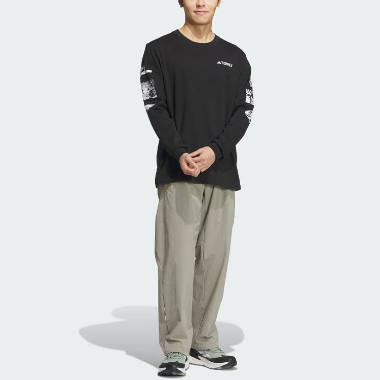 adidas National Geographic Aeroready Graphic Long Sleeve Tee Asia Sizing 'Black' IS9510
