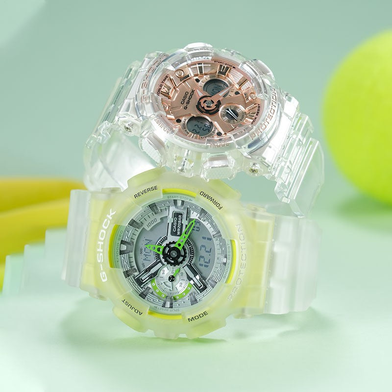 CASIO G-Shock Analog-Digital 'White' GA-110LS-7A&GMA-S120SR-7A