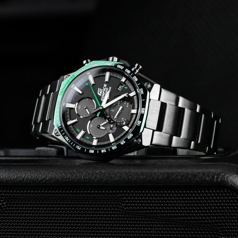 CASIO Male EDIFICE Japan / South Korea Fashion Solar Powered Mens Black Analog EQB-1100XDC-1A