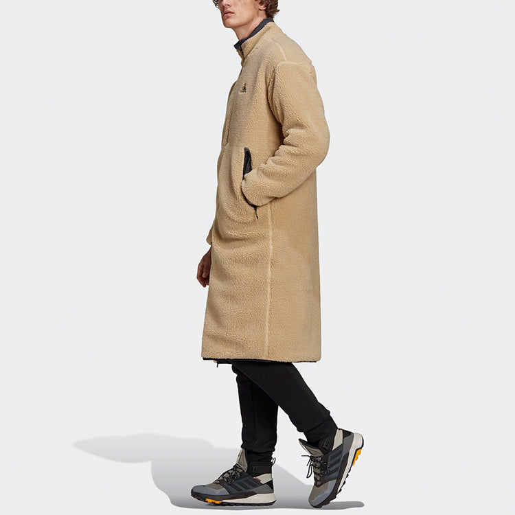 adidas Stay Warm Reversible mid-length Stand Collar Jacket Beige GP5514
