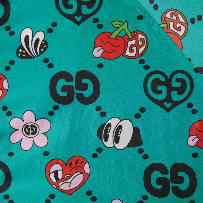 (WMNS) Gucci GG Symbols Print Hooded Jacket 'Bright Blue Multicolor' 781446-ZAQFA-4137