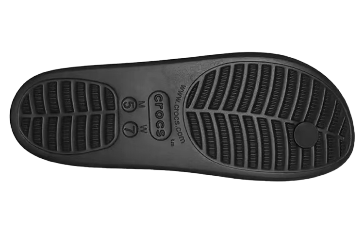 (WMNS) Crocs Baya Platform Cut Out Detail Flip Flops 'Black' 208395-001