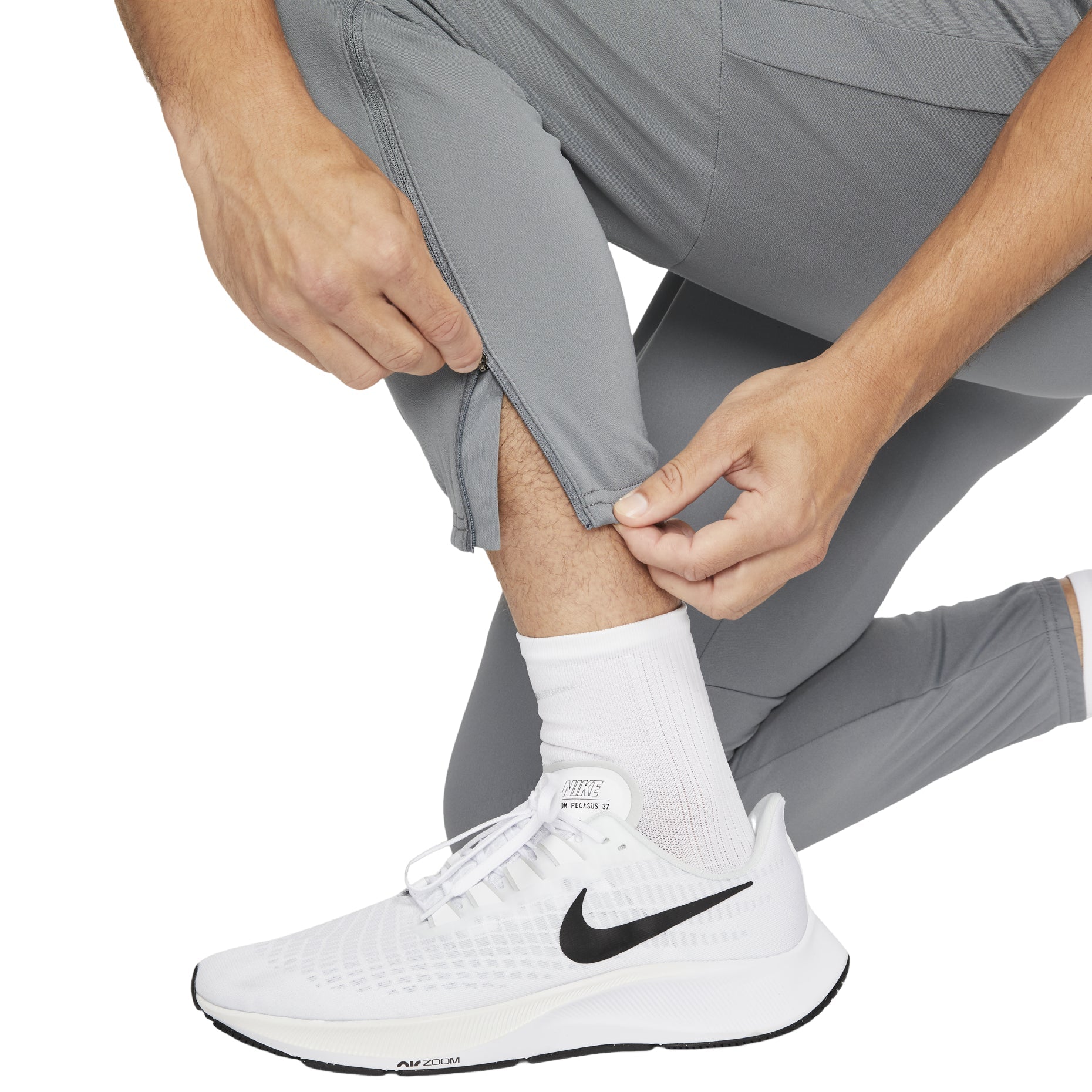 Men's Nike Sports Fitness Training Running Knit Long Pants/Trousers Gray DD5004-084