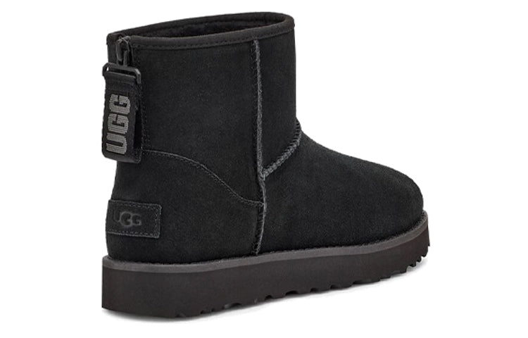 (WMNS) UGG Classic Mini Logo Zip 'Black' 1122671-BLK