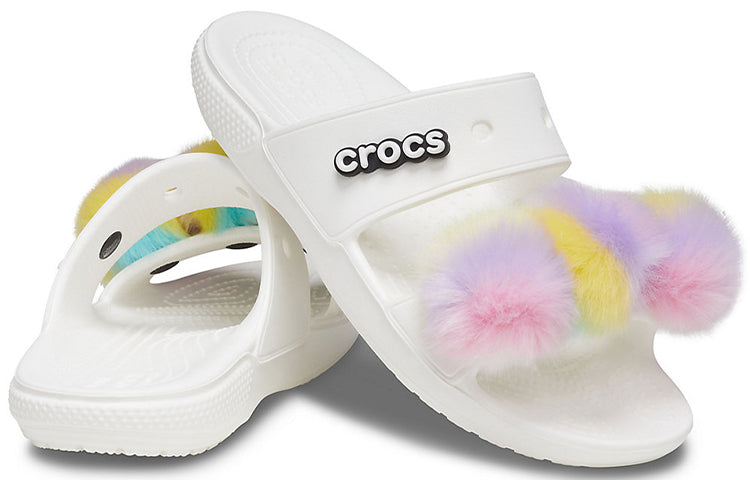 Crocs Classic Fur Sure 2 straps sandals 'White' 207405-100