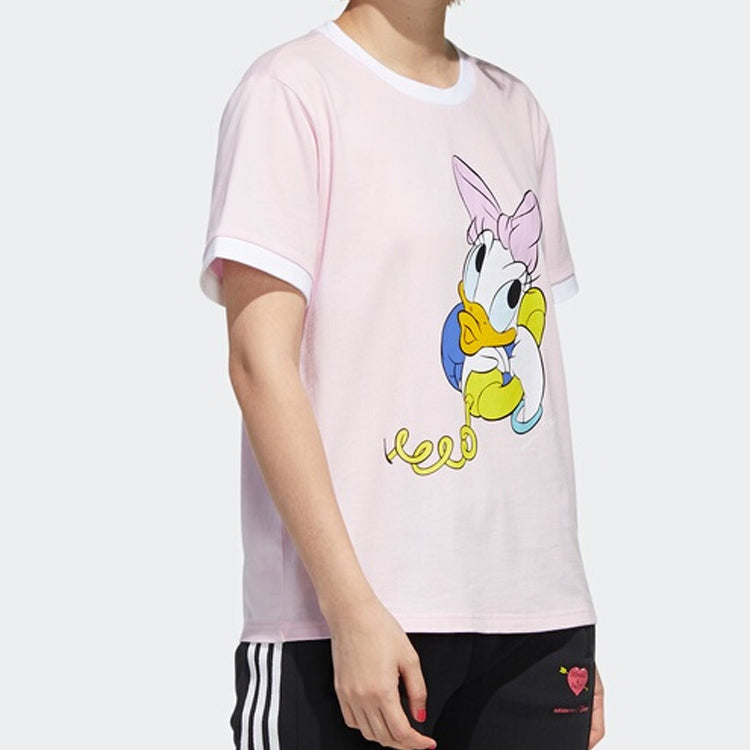 (WMNS) adidas neo Dsny Cp Tee Disney Donald Duck Sports Short Sleeve Pink Red GJ5624