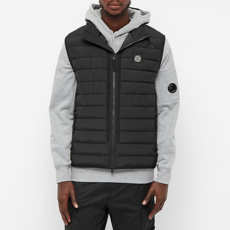 STONE ISLAND Sleeveless Realdown Vests 'Black' 7515G0725-V0029