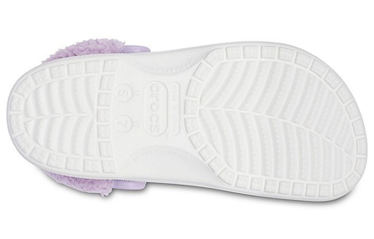 Crocs Classic Baya Lined Fuzz-Strap Clog 'White Lila' 206633-577