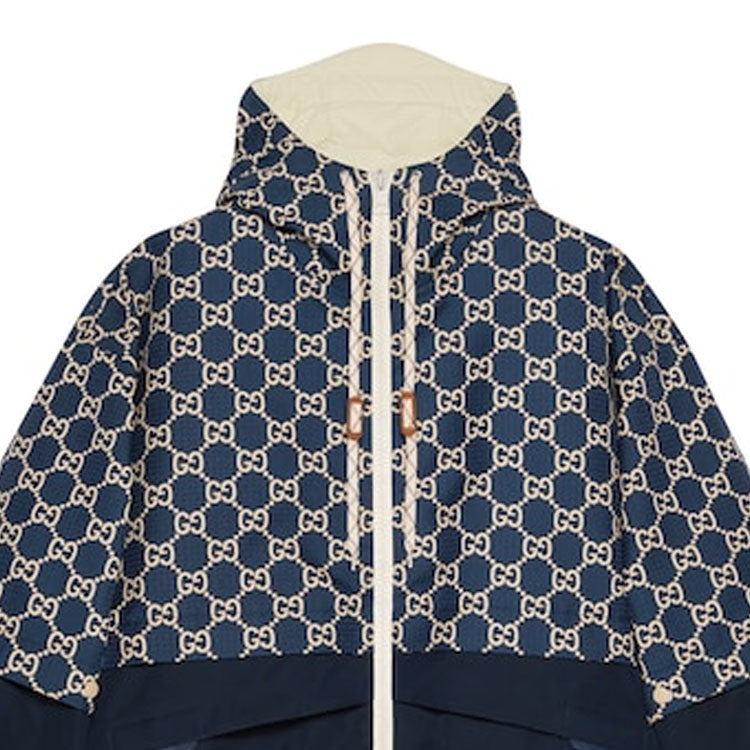 Gucci GG Ripstop Fabric Zip Jacket 'Blue Ivory' 742811-Z8BJG-4384