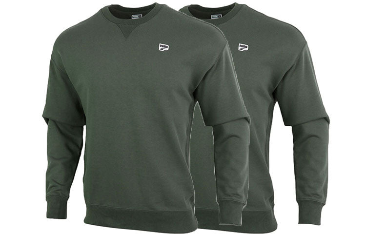 PUMA Downtown Crewneck Sweatshirt 'Green White' 599173-64