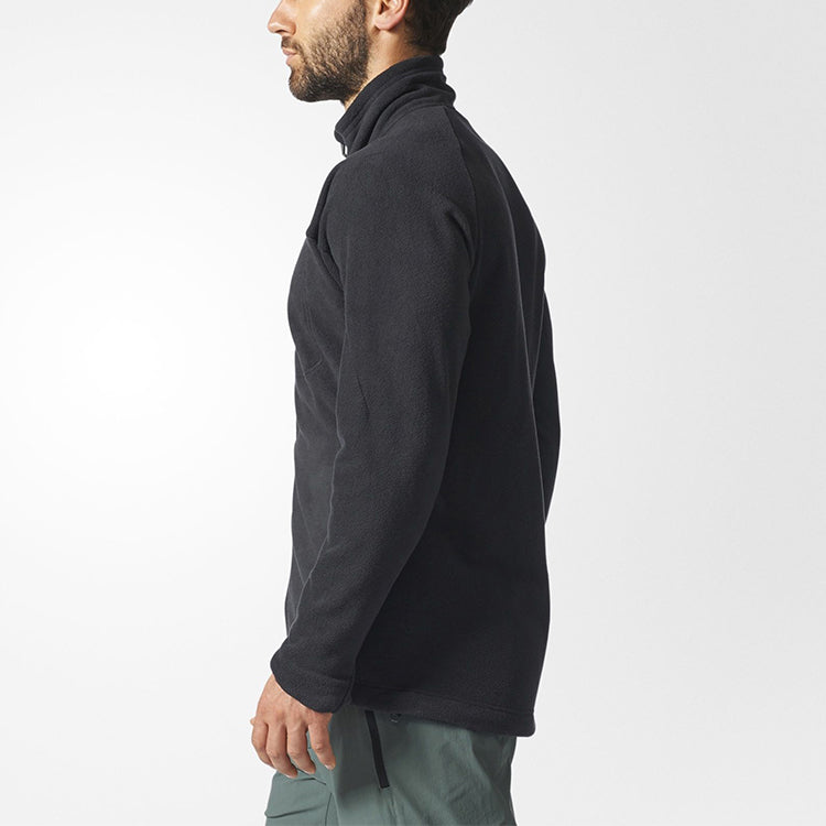 adidas Terrex Sports Outdoor polar fleece Stand Collar Jacket Black BP9691