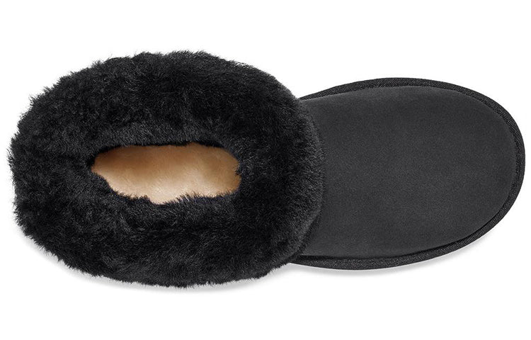(WMNS) UGG Classic Mini Fluff Fleece Lined Black 1106757-BLK