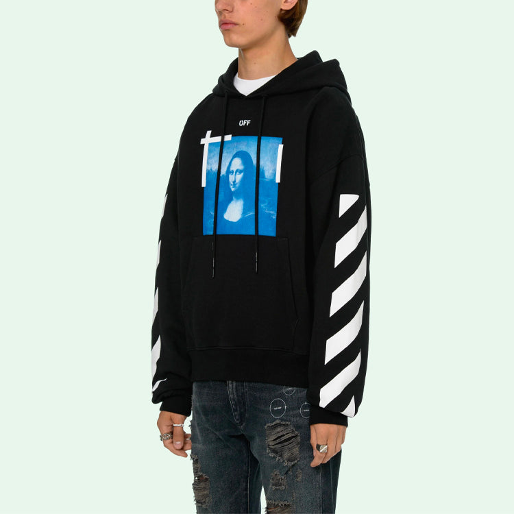 Off-White Blue Monalisa Over Hood 'Black' OMBB037R21FLE0011001