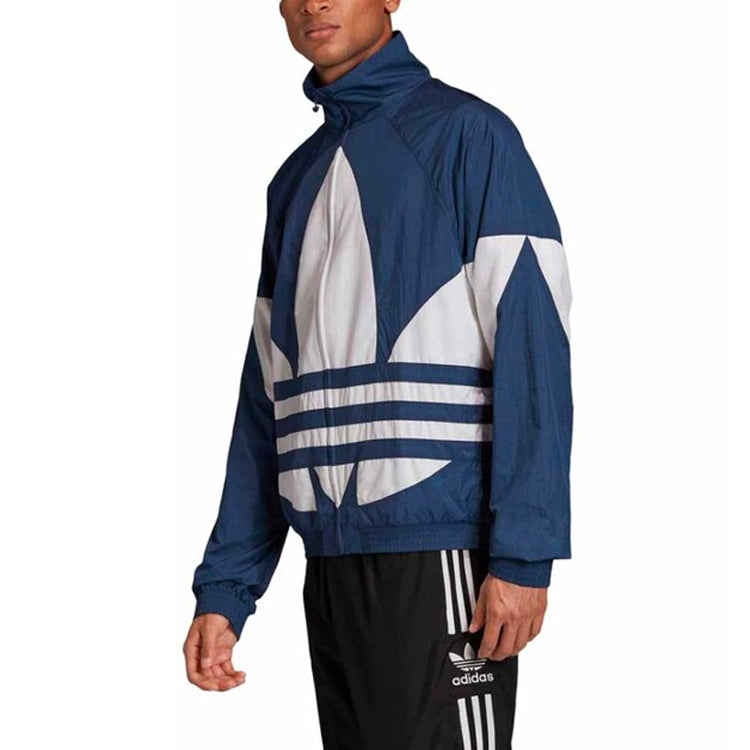 adidas originals Large logo Zipper Sports Jacket Blue FM9894