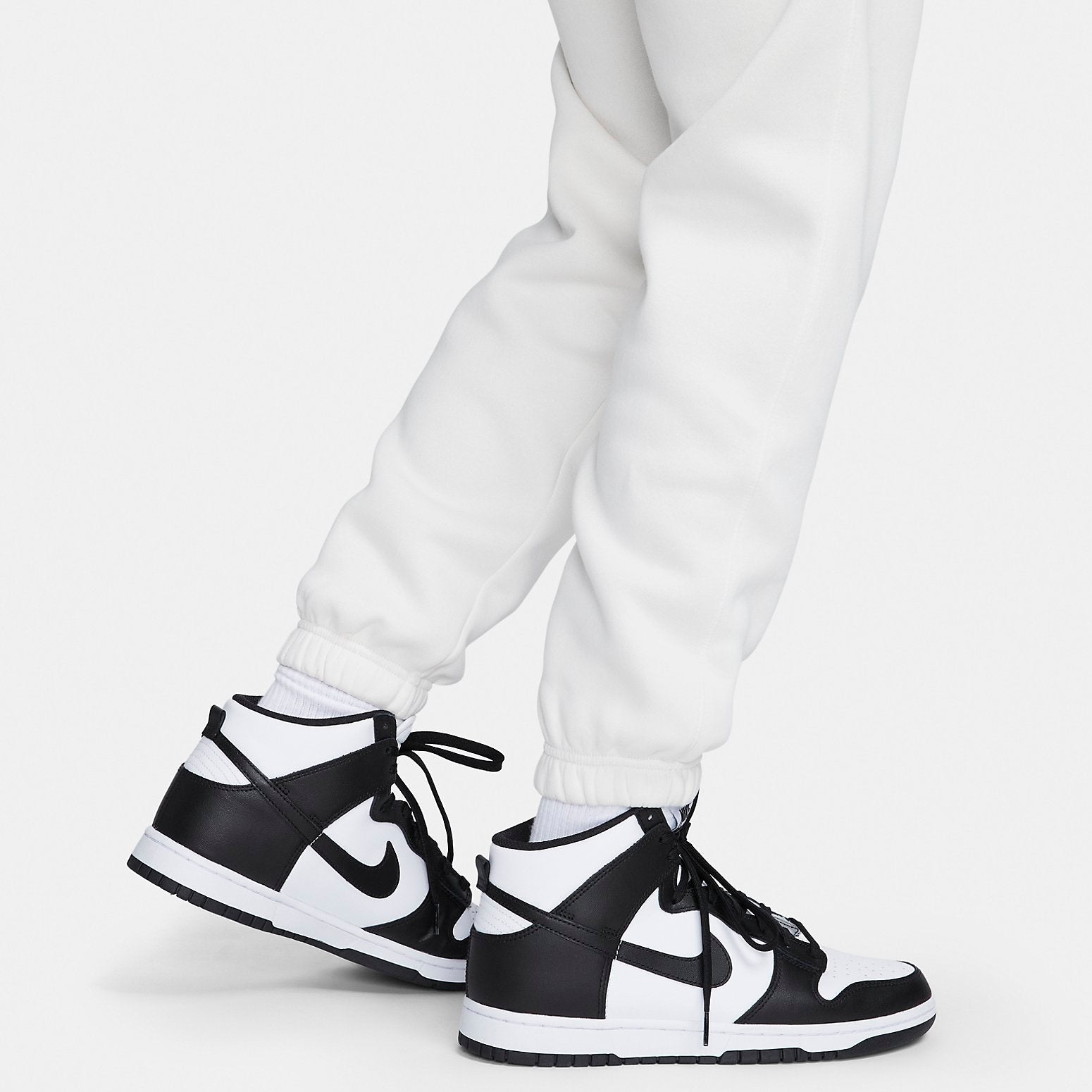 Nike Club Fleece Multi Logo Pants 'White Black' DX0796-030